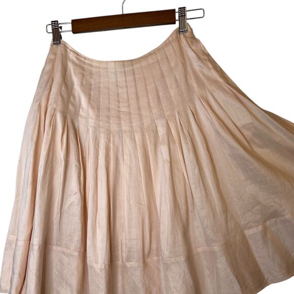 RALPH LAUREN Black Label Silk Blend Pleated Skirt in Soft Pink Women's Size 4 - Picture 4 of 11